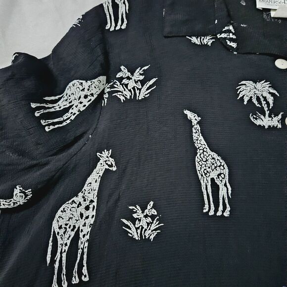 Drapers & Damon's Womens Button Up Blouse Multi-Color Size XL Acetate Blend - Picture 7 of 12